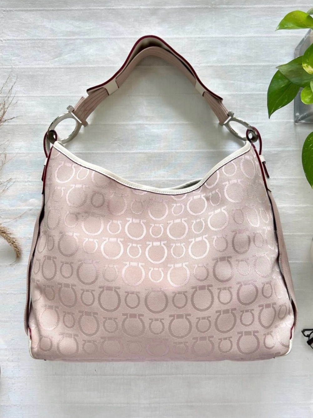 Salvatore Ferragamo Pink Monogram Shoulder Bag